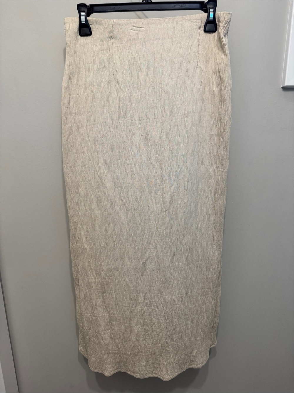 Textured Cream Maxi Straight Skirt